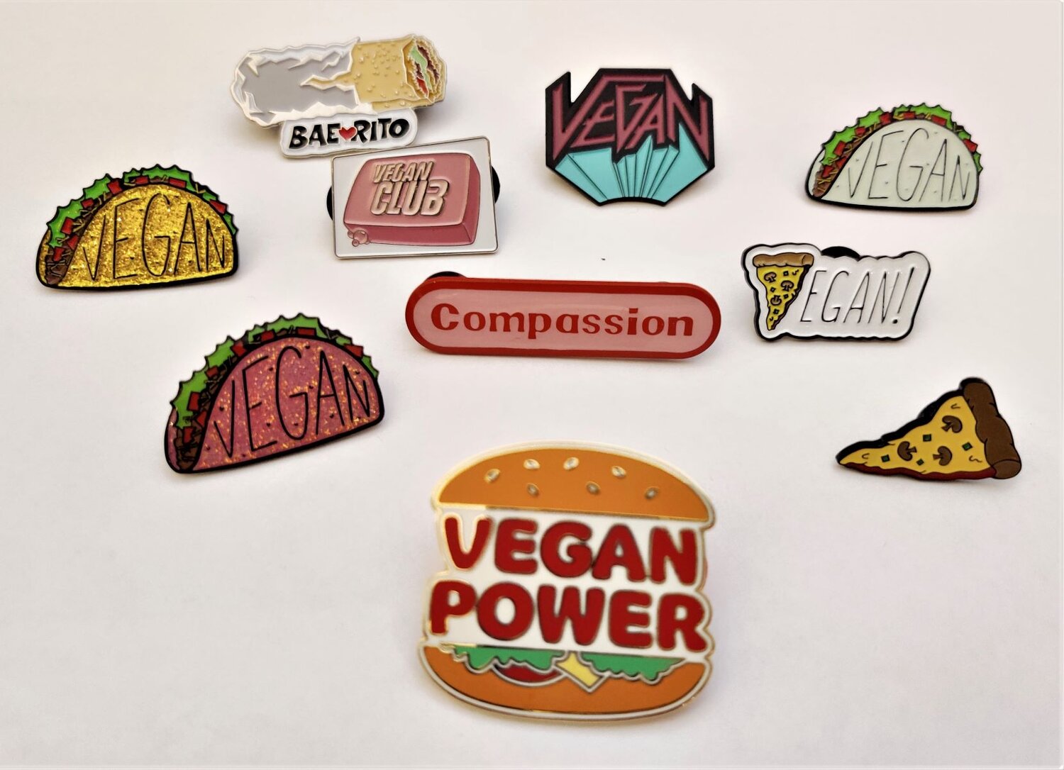 Vegan Power Enamel Pins — Strawberry Hedgehog